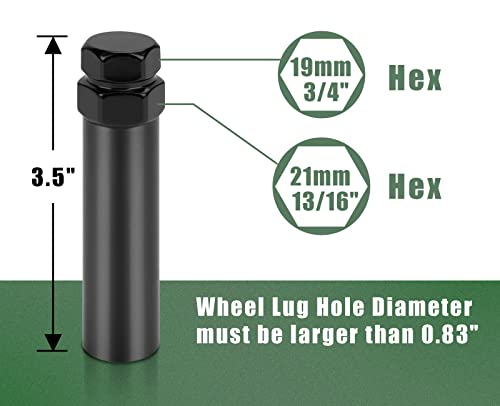 6 Point Spline Lug Nuts Key Tuner Socket Tool -Small Diameter Lock Lug Nut Key Compatible With 3/4 In (19Mm) And 13/16 In(21Mm) Hex Replacement Socket 12X1.5 12X1.25 1/2-20 10X1.25 3/8-20 Black #TOP3