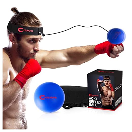 CHAMPS MMA Boxing Reflex Ball -Improve Reaction Speed and Hand Eye Coordination Training Boxing Equipment for Training at Home, Boxing Gear for MMA Equipment, Punching Ball Reflex Bag (Beginner)