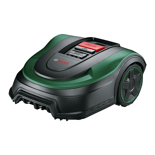 Bosch Home and Garden 06008B0202 Robot Rasaerba Indego S 500, Batteria da 18 V Sostituibile, Stazione di Ricarica in Dotazione, Larghezza di Taglio 19 cm, Per Prati Fino a 500 m², Basic
