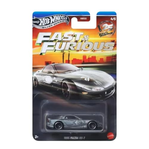 Hot Wheels 1995 Mazda RX-7 1:64 Scale Silver - Image 2