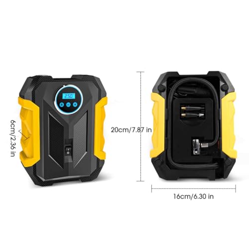 Compressor de Ar Digital para Carro Bomba Automática Inflador de Pneus Portátil com Luz LED