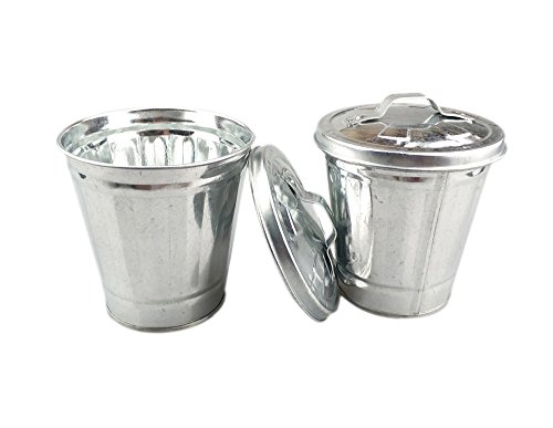 AITING Mini Trash can & Iron Garbage can Pencil Cup Holder 2pcs