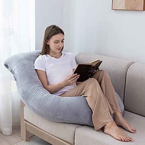 Pregnancy Pillow For Sleeping, Rukoy Pregnancy Body Pillow For Pregnancy With Removable Velvet Cover, U Shaped Maternity Pillow For Sleeping, Body Pillow For Adult For Belly Back Support #TOP5