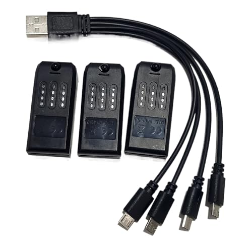 3 �� V8 �o�b�e���[ .7V 600mAh 4DRC �p 4in1 USB �[�d��t���AV8 RC �h���[���~�j�N�A�b�h�R�v�^�[���i