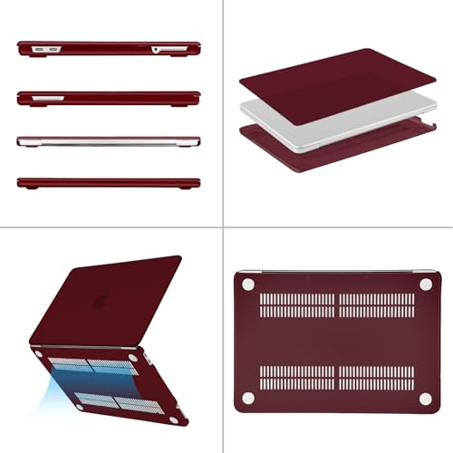 Image of MOSISO Compatible with MacBook Neo Case 13 inch 2026 Release Model A3404 with A18 Pro Chip, 4 in 1 Kit Precision Fit Crack & Scratch Resistant Protective Hard Shell Case Cover, Burgundy