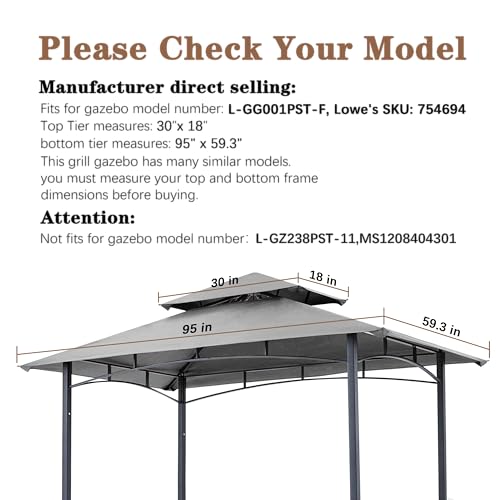 image for SCOCANOPY Upgraded Ripstop Fabric Replacement Canopy Grill BBQ Gazebo 