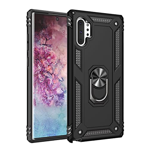 Boîtier Samsung Note 10 Plus antichoc avec porte-bague noir