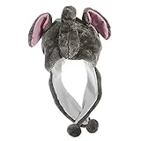 Animal Head Super Soft Plush Childrens Hat - Elephant