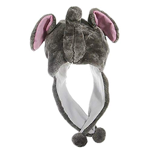 Animal Head Super Soft Plush Childrens Hat - Elephant