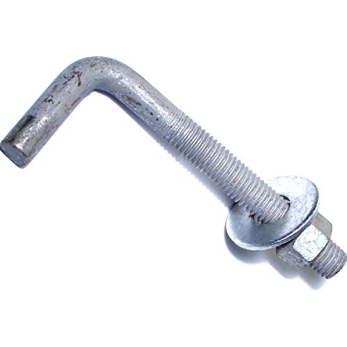 Hard to Find Fastener Hot Dip Galvanized Anchor Bolts, Sturdy Steel Anchors for Concrete, Cement, Asphalt in Construction, 5/8-11 x 6, Pack of 10