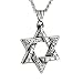 HZMAN Magen Star of David Pendant Necklace Women Men Chain Silver Stainless Steel Israel Necklace (Silver)