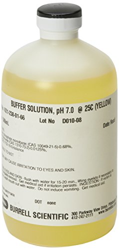 Burrell Scientific RZ1-238-01-66 Buffer Solution, 7.0 pH, 500 ml, Yellow