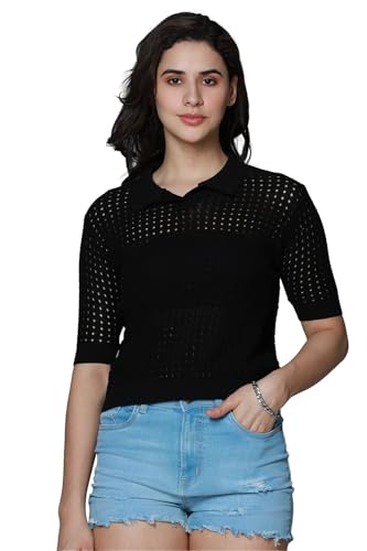 Image of HIGH STAR Women's Cotton Solid Regular Fit T-Shirt