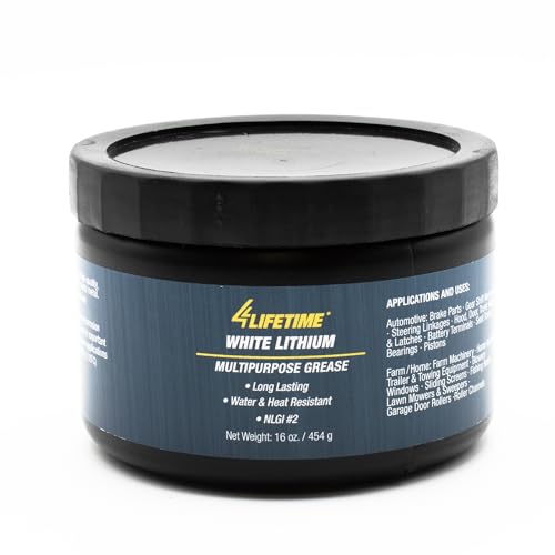 4Lifetime White Lithium Grease 16oz Tub – Multipurpose NLGI #2 Lubricant for Automotive, Garage Doors, Hinges, Bearings, Tracks, Shop & Farm Equipment – Long-Lasting, Water & Heat Resistant