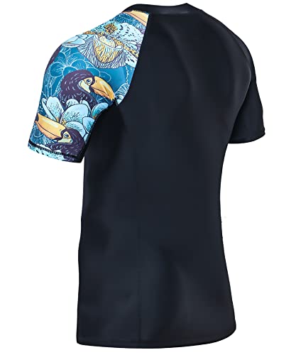 Adoreism Men's Quick-Dry Upf 50+ Sun Protection Short Sleeve Rash Guard (Heytoucan,3Xl) #TOP2