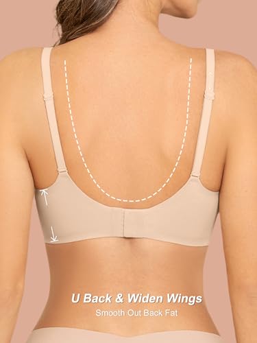 Jelly Bras for Women - S-2XL Wireless Seamless Padded Bralette with Support, No Underwire Comfortable T-Shirt Bra3
