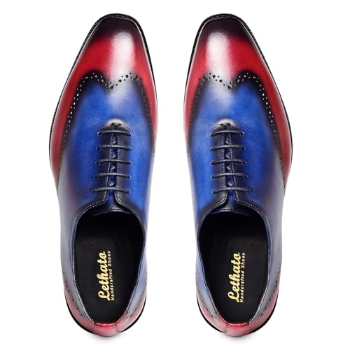 Image of Lethato Handcrafted Wholecut Oxford Men's Genuine Leather Lace Up Dress Shoes