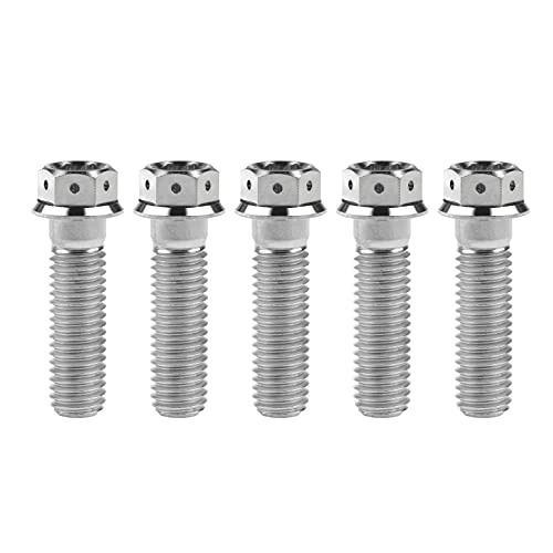 Ruifuチタン合金フランジヘッド六角穴付ボルトM10 20 25 30 35 40 45 50 55 60 65 70 75 80 85 90mm 二輪車用改造ネジ5個 (M10x35mm Pitch 1.25, シルバー)
