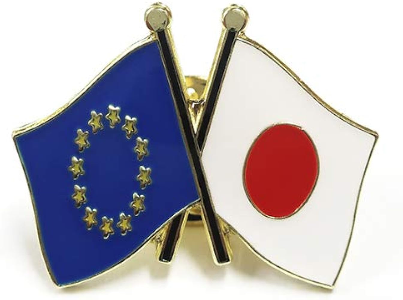 Amazon | TOSPA ピンバッジ2ヶ国友好日本国旗・EU旗 約20×20mm