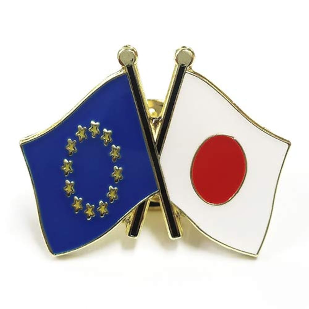 Amazon | TOSPA ピンバッジ2ヶ国友好日本国旗・EU旗 約20×20mm