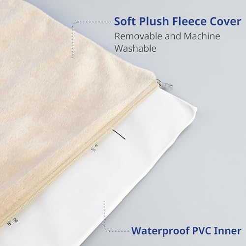 NICREW Haustier Heizkissen für Katze Hund 40x45 cm, Konstante Temperatur Elektrisches Heizkissen mit Anti-Bite-Schlauchwickel Kabel, Khaki, 30 W