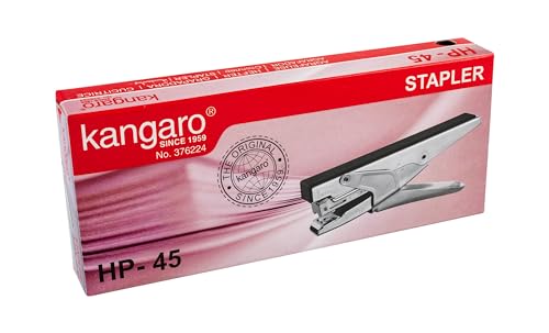Image of KANGARO Stapler HP-45 N Chrome Plated Plier Stapler | 30-Sheet Capacity, All-Metal Construction with 45mm Throat Depth, Uses 24 /6 & 26 /6 Staples