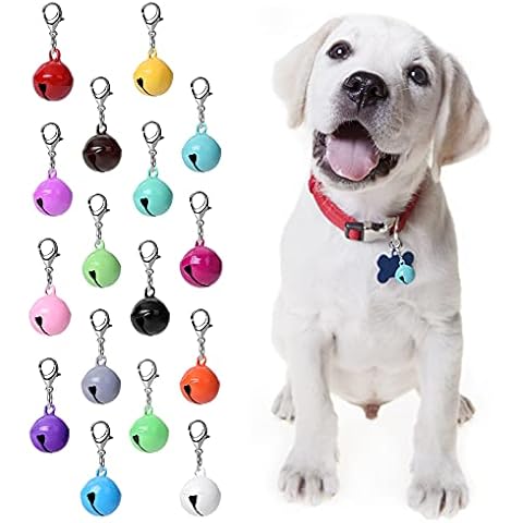 Molain 16 Pcs Colourful Pet Collar Bells Cover