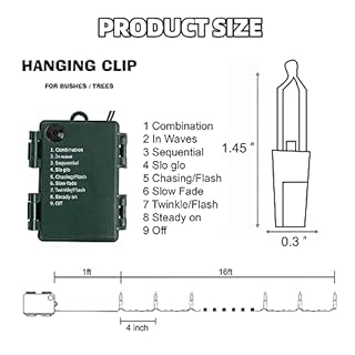 NEROSUN Warm White Battery Operated Christmas Lights, 2 Pack Total 100LED 32FT Waterproof String Christmas Tree Lights with 8 Modes, Xmas Decorations for Indoor Outdoor Yard Wedding Home Decor