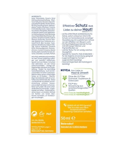 Gesichts-Sonnencreme Nivea Sun UV Gesicht Q10 mit LSF 50
