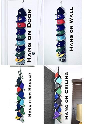 The Clip Hanger Hat Hats Baseball Cap Caps Rack Organizer Organizers 20 Hats Any Size Style Shape! Door Wall Closet Organize Anything. Hanging On Hanger Or Hang From Ceiling #TOP1