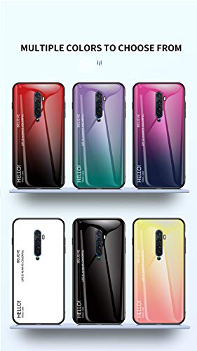 BeyondTop Gradiente Funda Dura para OPPO Reno 2 Fina y Slim Tapa Trasera de Cristal Templado con TPU Edge Carcasas y Fundas Dura para OPPO Reno 2-Rojo