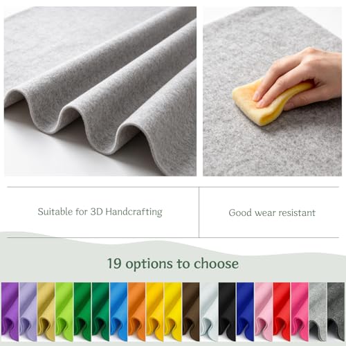 Image of 36 inch Wide Soft Felt Fabric by the Yard, 1.6mm Thick Durable & Flexible Craft Felt for Sewing, DIY Arts, Crafts and Decorations (Dark Gray, 2 /3Y)