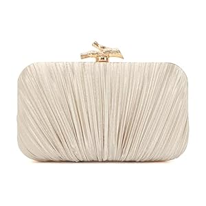Clutch Purses for Women Evening Bag Pleated Clutch Bag with Chain for Wedding Party