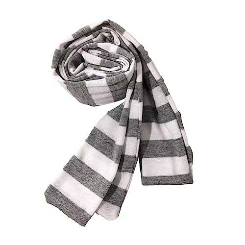 Lady Goth Harajuku Cool Scarve Style Girl Stripe Long Knitted Scarves Fashion Cloth Unisex Street Casual Neckerchief, Gray