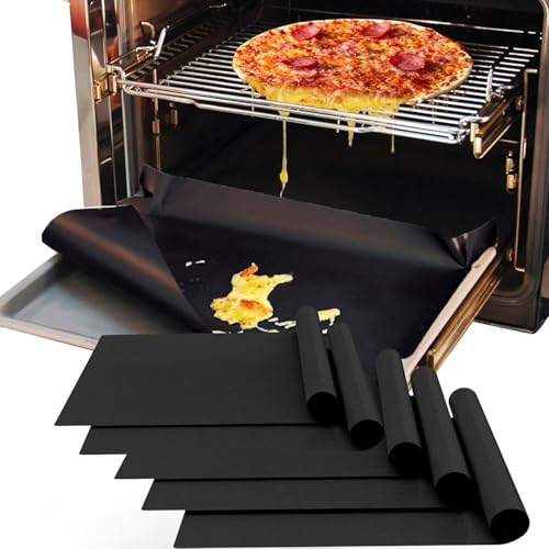 Demiwise XL Thickened Oven Liners for Bottom of Oven | 5 Pack 17x25 Inch Heavy Duty Non-Stick Mats,BPA & PFOA Free,Dishwasher Safe,Oven Floor Protectors for Electric/Gas/Toaster Ovens