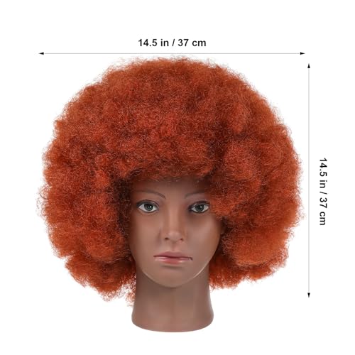 Postiche afro bouclée courte thermo-résistante couleur rouge brun - 2