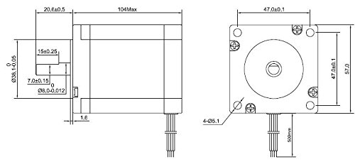 Schrittmotor Nema 23 1,8 Grad 2,4 Nm 1,8 A für 3D Drucker und CNC Fräsen