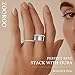 2-Pack 14K Gold Plated Stacking Rings for Oura Ring Gen 4/Oura Ring Gen 3, Cubic Zirconia Simulated Diamond Oura Stack Rings for Women