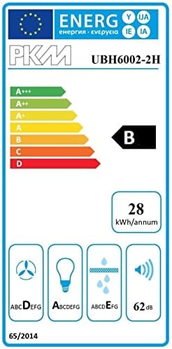 Bild 5 - PKM UBH6002-2H Unterbauhaube | Dunstabzugshaube | Silber Design | 60cm Breite | Abluft | Umluft | LED-Beleuchtung | Ausziehbar | 333 m³/h Luftstrom