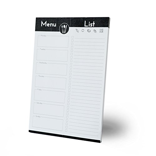 Home Advantage Weekly Meal Planner with Tear Off Grocery Shopping List Magnetic Notepad - (White) Made in the U.S.A.