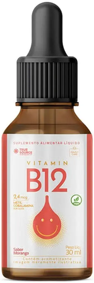 Liquid Vitamina B12 For Kids (30ml), Morango, True Source