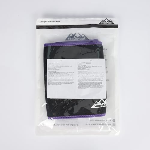 supregear Oberschenkelbandage Unterstützung, Einstellbare Kompression Neopren Oberschenkel Ärmel Atmungsaktive Rutschfeste Oberbeinstütze für Frauen Männer, Schwarz + Violett, M