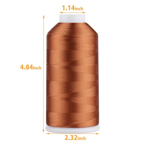 Image of Simthread Rayon Embroidery Thread 5500 Yards, 40wt 100% Rayon Viscose for Commercial and Domestic Machines - Rust 1021