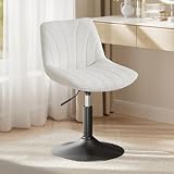 VASAGLE Tabouret de Coiffeuse, Chaise avec Dossier, Pivotant à 360°