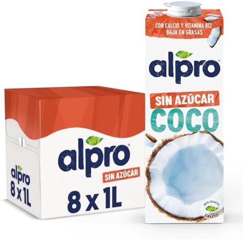 Alpro Bebida Vegetal de Coco sin Azúcar 8x1L