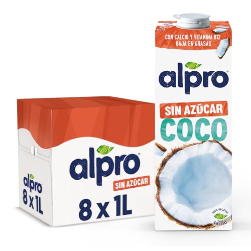 Alpro Bebida Vegetal de Coco sin Azúcar 8x1L