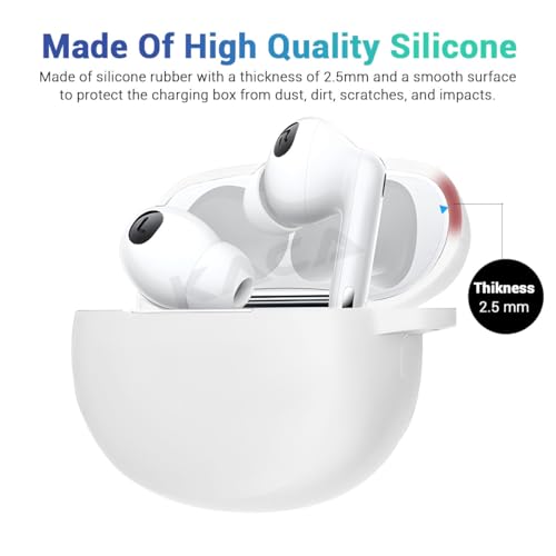 Image of KACA Protective Shockproof Silicone Cover Case with Buckle Compatible with Oppo Enco X2 (White)