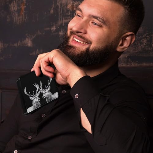 Two Deers Cute Slim Bifold Wallet for Men Stylish Front Pocket Purse with Card Holder Slots4