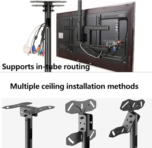 Support TV au plafond orientable pour éviter les reflets sur écran plat de 32 à 75 pouces