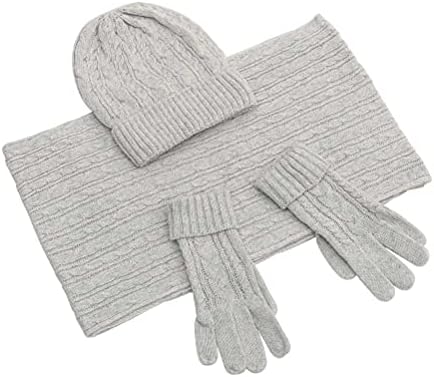 The Fellie Knitted Beanies Hat Scarf Gloves Set for Women, 3 in 1 Winter Hat Set for Outdoor, Knitted Hat Set Women for Winter